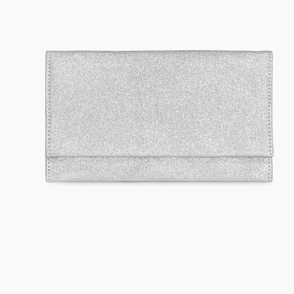 NWT Rebecca Minkoff Faux-Leather Silver Wallet Clutch